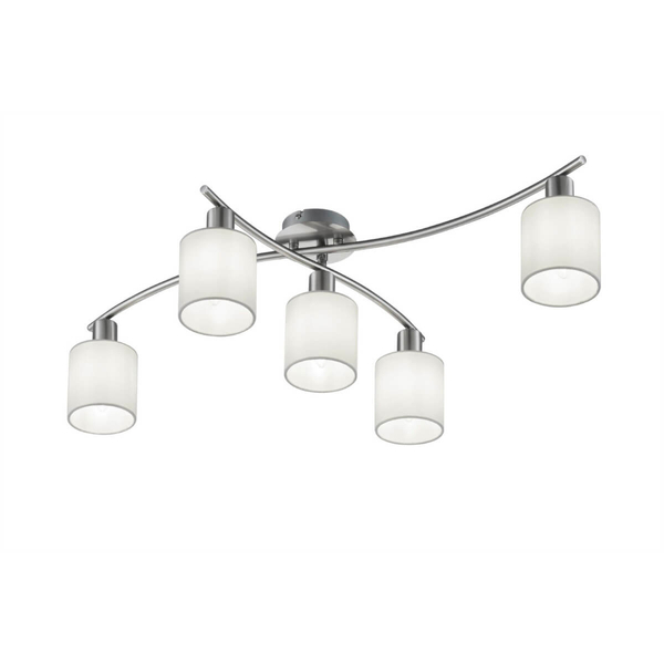 Sufitowa lampa do sypialni Garda 605400501 abażury białe nikiel