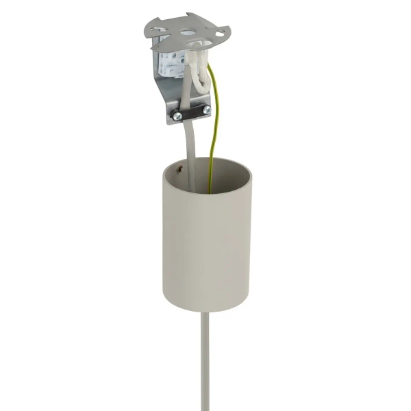 Abażurowa wisząca lampa CEDRO 11666 tkaninowa beżowa