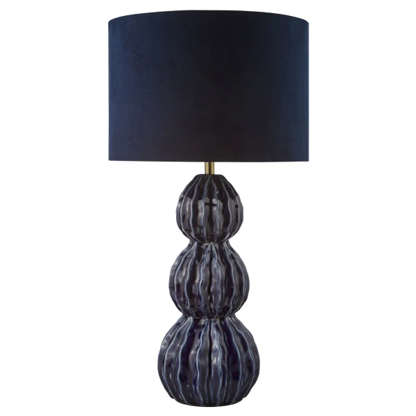 Ceramiczna stołowa lampa Lorelai LOR4223 z abażurem niebieska