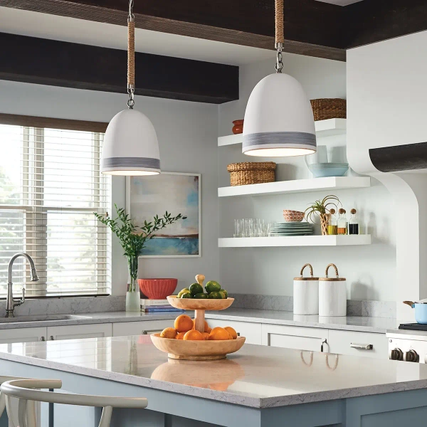 Kuchenna lampa wisząca Nash HK-NASH-P-AN marynistyczna nikiel biały