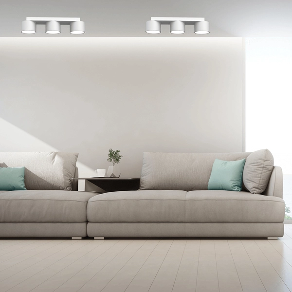 Skandynawska lampa nasufitowa Dixie do salonu biała