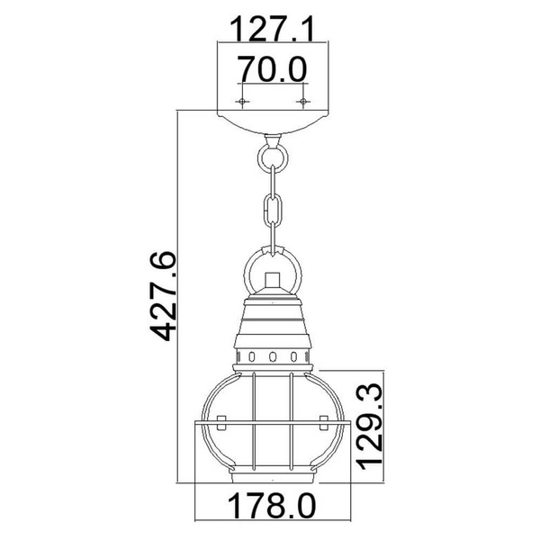 Zewnętrzna lampa wisząca Bridge Point KL-BRIDGEPOINT8S IP44 łańcuch cyna
