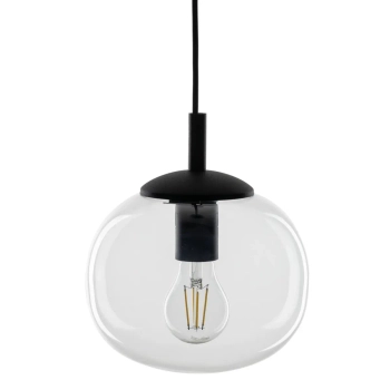 Zwieszana lampa szklana kula VIBE 5823 do sypialni czarny przezroczysty