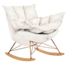 Bujany fotel do salonu Swing velvet KH1301100127 King Home z poduszką beżowy