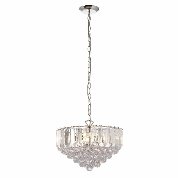 Kryształowa lampa wisząca Fargo FARGO-14CH Endon chrom przezroczysta