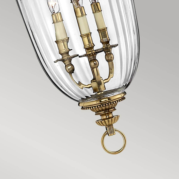 Wisząca lampa Cambridge HK-CAMBRIDGE-P-L Hinkley szklana retro mosiądz