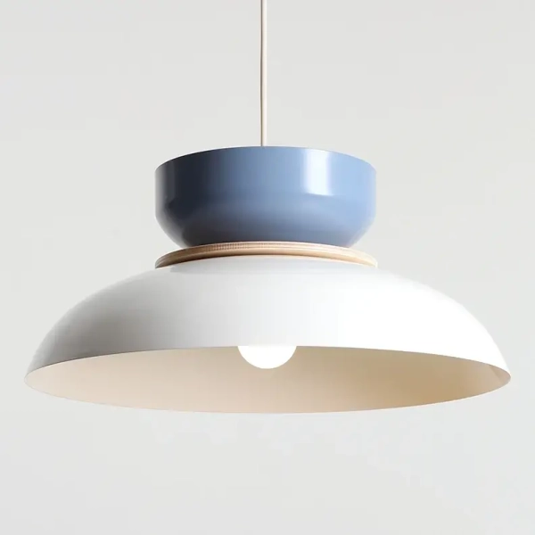 Metalowa lampa wisząca ALDO 1152G2_16_J nad stół biała niebieska