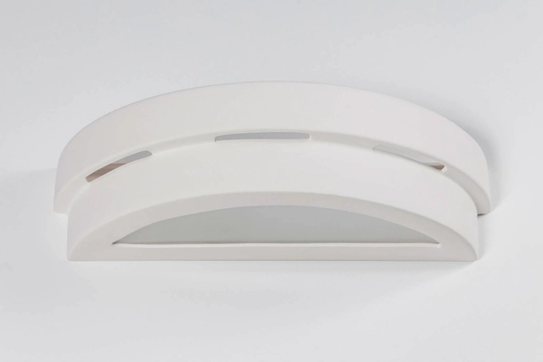 Kinkiet LAMPA ścienna SL.0002 półokrągła OPRAWA ceramiczna przyścienna biała