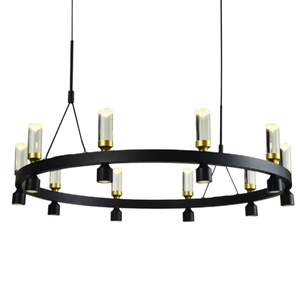 Nowoczesna lampa wisząca Almelo ring LED 49W nad stół czarna