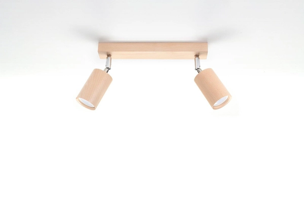 LAMPA sufitowa SL.0702 drewniana OPRAWA ekologiczne tuby regulowane reflektorki brązowe