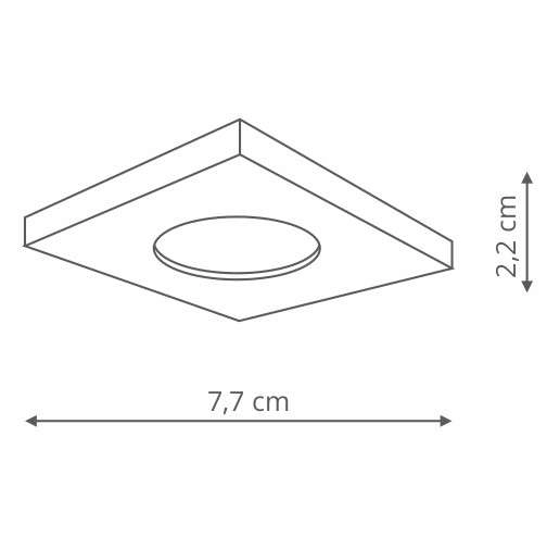 LAMPA sufitowa LAGOS LP-440/1RS WH square Light Prestige podtynkowa OPRAWA metalowy WPUST kwadratowy do łazienki IP65 biały