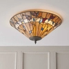 Witrażowa lampa sufitowa Bernwood 63948 Interiors Tiffany czarna kolorowa