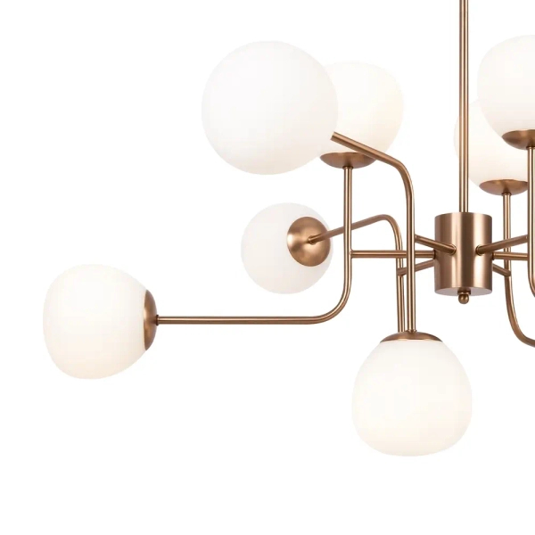 Modernistyczna wisząca lampa Erich MOD221PL-12G mleczne kule złoty