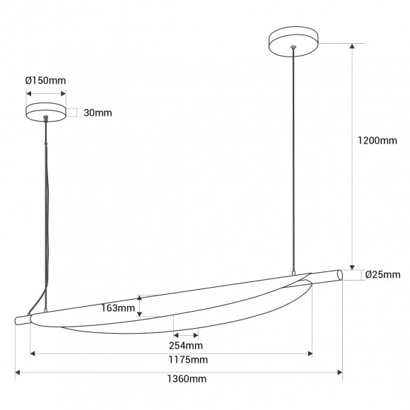 Zwieszana lampa nad wyspę Japanese ABR-LWJ-28W Abruzzo LED 28W 2700K czarny
