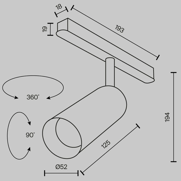 Szynowa lampa magnetyczna Focus TR032-2-12W3K-M-BBS LED 12W 3000K tuba mosiądz