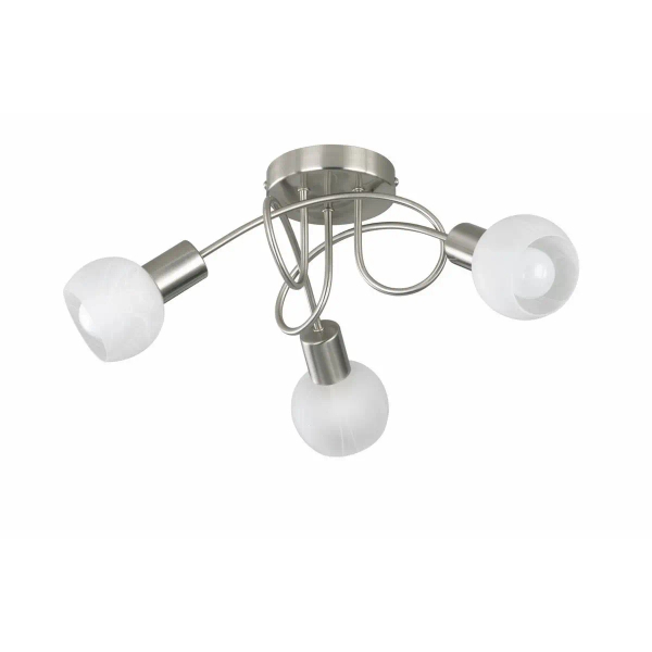 Potrójna lampa sufitowa ANTIBES R60173007 szklana srebrny biały