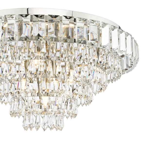 Kryształowa lampa sufitowa Osborne OSB5038-EH Dar Lighting pałacowa do pokoju srebrna