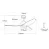 Sufitowa lampa z wentylatorem 19131 LED 18W 3000-6000K drewniana chrom
