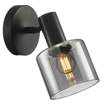 Ścienna lampa loftowa Santia WL-65342-1 BK+SG do holu czarna przydymiona