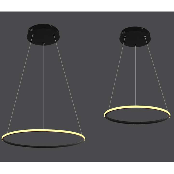 LAMPA wisząca SLIM/000054/3000/B MDECO okrągła OPRAWA metalowy ZWIS LED 56W 3000K ring czarny