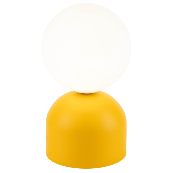Biurkowa lampka Miki 16040 do sypialni bubble bańka biała żółta