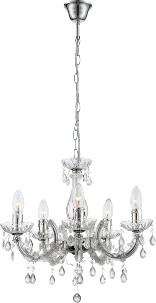 Wisząca lampa Cuimbra 63116-5 do jadalni kryształki chrom