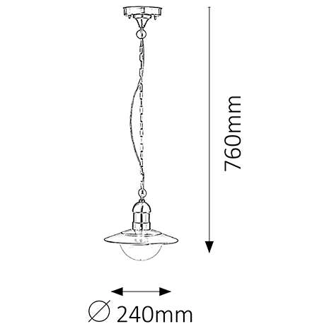 Zewnętrzna LAMPA wisząca OSLO 8764 Rabalux loftowa OPRAWA industrialny zwis loftowy na łańcuchu IP44 stal nierdzewna