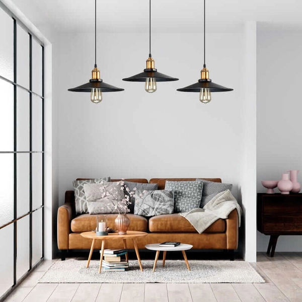 Lampa zawieszana Retro ABR-LWRT-E27 Abruzzo loftowa czarna złota