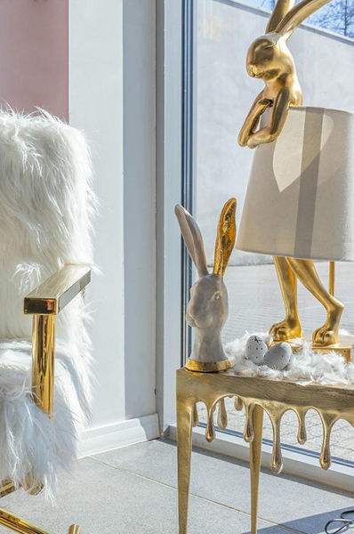 Biurkowa lampka stołowa Rabbit Kare 61598 złota biała