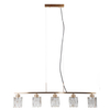 Wisząca lampa tuby Simona PND-40814-5-HBR szklana złoty przezroczysty