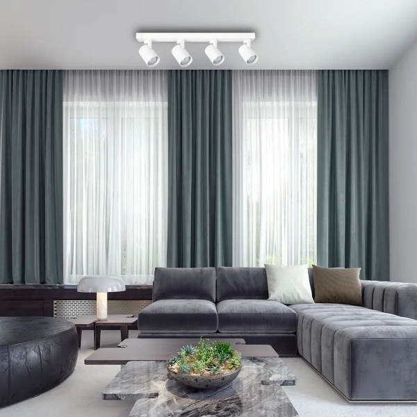Lampa sufitowa z regulacją VOLF SPOT 4xGU10 ML1296 do jadalni tubki białe