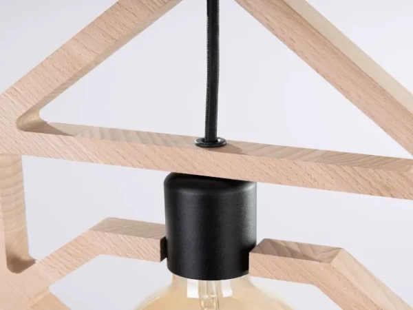 Lampa wisząca CARO SL.1757 drewniana czarna 1xE27 do kuchni