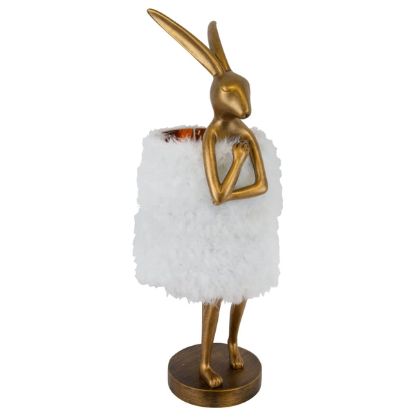 Stojąca lampka KRÓLIK Flafi TL0108-M metalowa animals biały złoty