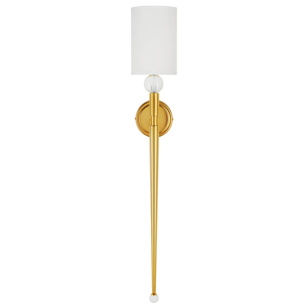 Salonowa lampa na ścianę DAMA ST-8436 GB-CE z abażurem złoty biały