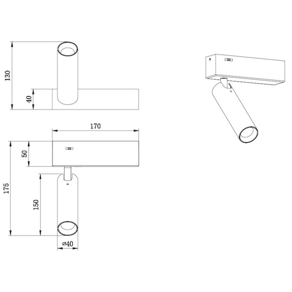 Kinkiet ścienny AMBALA 849210132 Trio LED 5,5W 2300-4000K sopelek czarny
