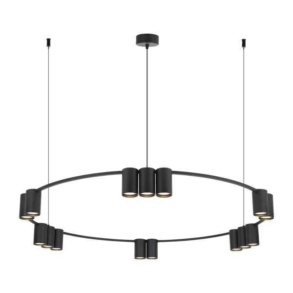 Lampa wisząca nad wyspę GENESIS ML0376 tubki metalowe czarne
