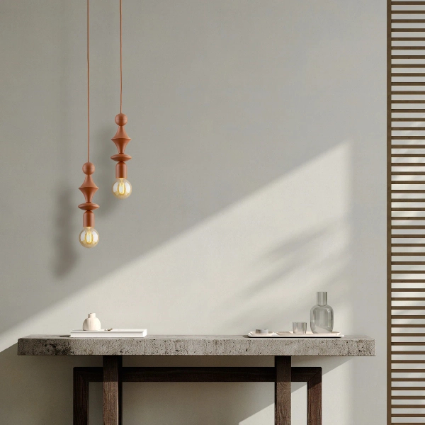 Pionowa zwisająca lampa Tower Brick 10869 żarówka metalowy brązowy
