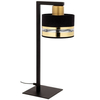 Stojąca LAMPKA nocna PRO 50235 Sigma metalowa LAMPA stołowa abażurowa czarna złota