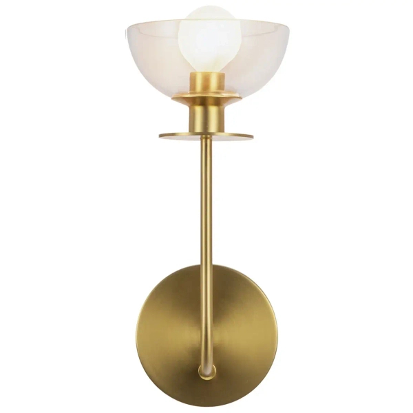 Szklana lampa ścienna Sylvia ALM-SYLVIA-1WB-BG-CL do salonu złota