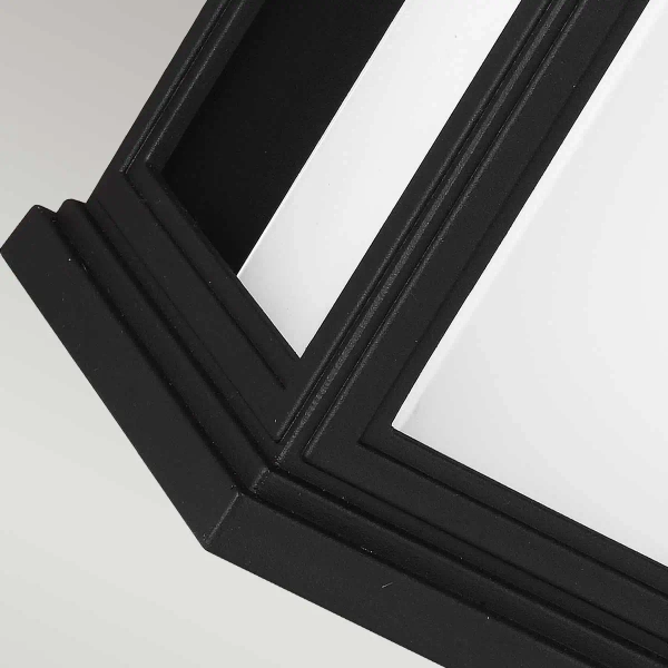 Ścienna LAMPA ogrodowa Roscoe FE-ROSCOE-L Elstead FEISS prostokątna OPRAWA elewacyjna szklana IP44 czarna biała przezroczysta