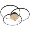 LAMPA sufitowa SEDONA 673210332 Trio metalowa OPRAWA okręgi LED 40W 3000K rings czarne drewno