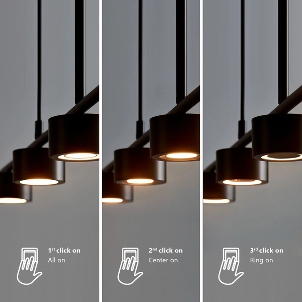 Lampa wisząca nad stół Clyde 2010813003 Nordlux ściemnialna czarna