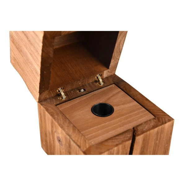 Drewniana lampa stołowa z włącznikiem Treasure 514110130 brązowa