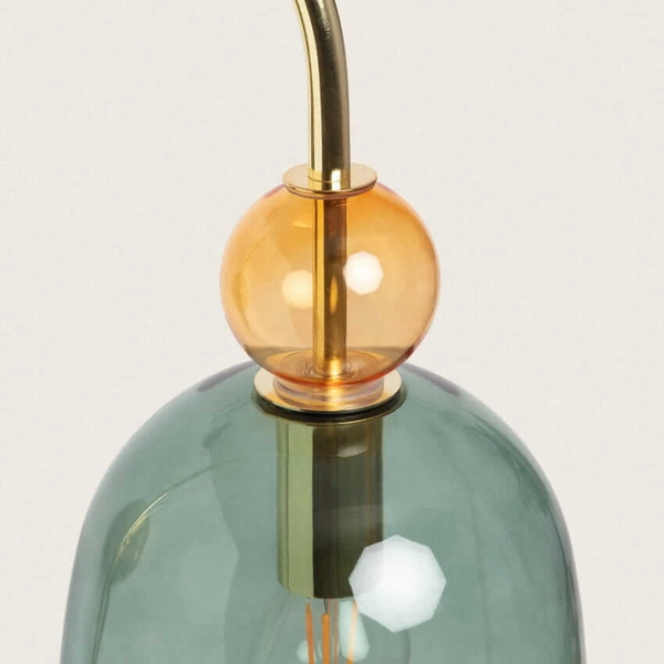 Przyścienny kinkiet do salonu Koloreno ABR-KOLOK-Z Abruzzo zielony złoty