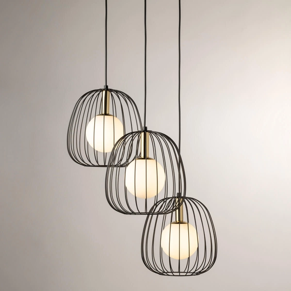 Wisząca lampa kaskadowa Bell 40729 Sigma druciak czarna złota