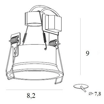 Oprawa wpustowa okrągła Deep H0111 Maxlight podtynkowa metalowa czarna