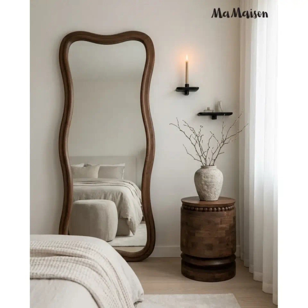 Brązowy stolik kawowy MOKA MM001501100401 drewniany do salonu 35cm