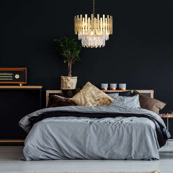 Glamour LAMPA wisząca ASPEN ML5999 Milagro okrągła OPRAWA metalowy ZWIS na łańcuchu złoty