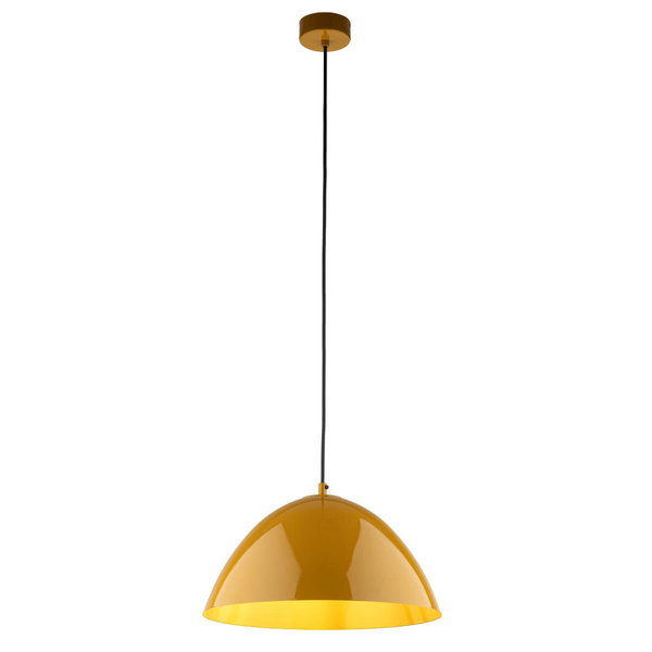 Lampa wisząca nad stół do kuchni Faro 10263 zwis kopuła żółta