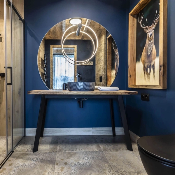 Loftowa LAMPA ścienna MIRROR LP-999/1W S BK Light Prestige metalowa OPRAWA kinkiet LED 35W 3000K do łazienki IP44 czarny